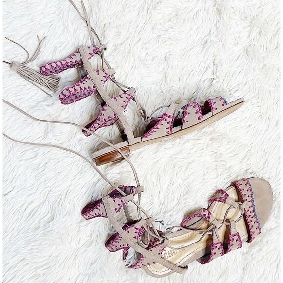 Schutz Willow Lace up Stitched Gladiator Sandals Leather Size 7.5 - Picture 5 of 10